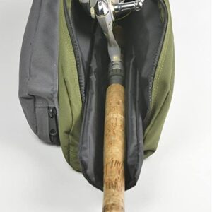 BW Sports Spinning Rod and Reel Case for one single (7 ft.) 2-Piece Spinning or Baitcasting Rods- RC-5060, Gray/Olive
